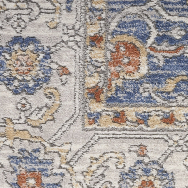 HomeRoots 8' Blue and Gray Oriental Power Loom Area Rug - Timeless Elegance for Living Spaces and Durability 8' X 10' 533558