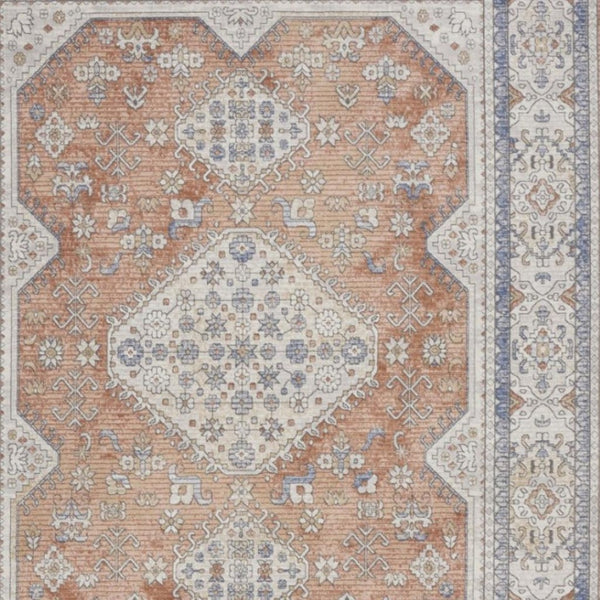 HomeRoots 7' Elegant Gray and Red Medallion Area Rug – Timeless Persian Design for Stylish Home Décor 8' X 10' 533559