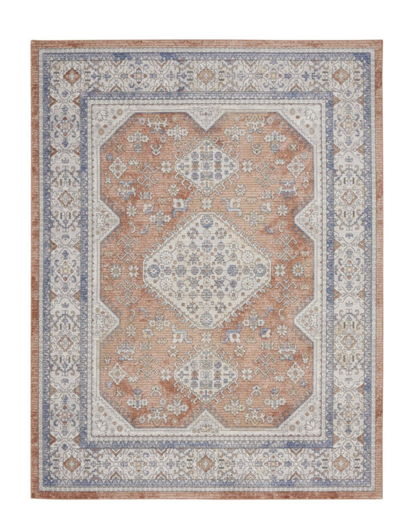 HomeRoots 7' Elegant Gray and Red Medallion Area Rug – Timeless Persian Design for Stylish Home Décor 8' X 10' 533559