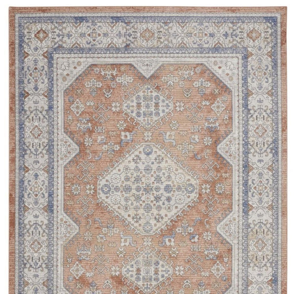 HomeRoots 7' Elegant Gray and Red Medallion Area Rug – Timeless Persian Design for Stylish Home Décor 8' X 10' 533559