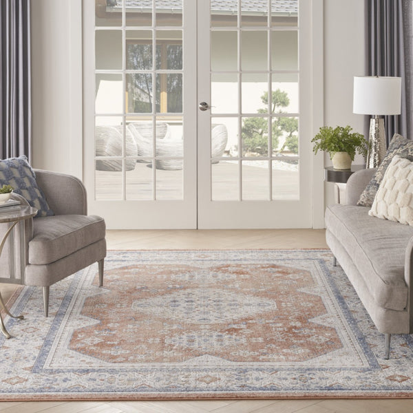 HomeRoots 7' Elegant Gray and Red Medallion Area Rug – Timeless Persian Design for Stylish Home Décor 8' X 10' 533559