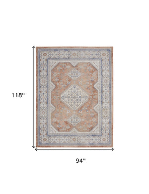 Homeroots 8' X 10' Beige And Bronze Oriental Power Loom Area Rug  Polypropylene 533559