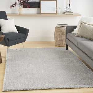 HomeRoots 5' Silver Shag Area Rug – Plush, Modern Design for Ultimate Comfort and Style in Any Space 5' X 7' 533570