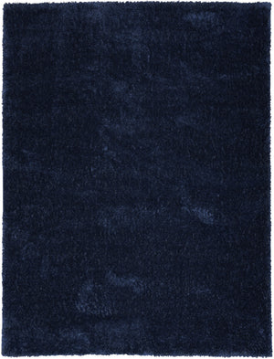 Homeroots 5' X 7' Navy Blue Shag Power Loom Area Rug  Polyester 533573