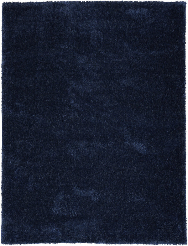 Homeroots 5' X 7' Navy Blue Shag Power Loom Area Rug  Polyester 533573