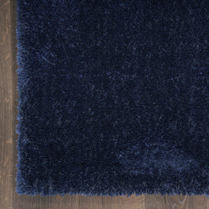 Homeroots 5' X 7' Navy Blue Shag Power Loom Area Rug  Polyester 533573