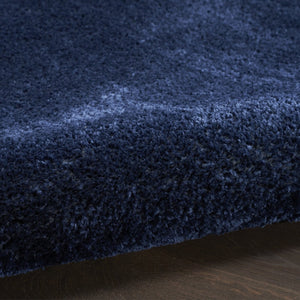 HomeRoots 5' Plush Navy Blue Shag Area Rug - Retro-Modern Style for Cozy Living Spaces, Soft Underfoot Comfort 5' X 7' 533573
