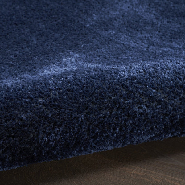 HomeRoots 5' Plush Navy Blue Shag Area Rug - Retro-Modern Style for Cozy Living Spaces, Soft Underfoot Comfort 5' X 7' 533573