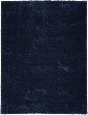 HomeRoots 5' Plush Navy Blue Shag Area Rug - Retro-Modern Style for Cozy Living Spaces, Soft Underfoot Comfort 5' X 7' 533573