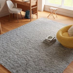 HomeRoots 8' Plush Silver Shag Area Rug - Cozy Texture, Retro Style, Perfect for Living Rooms and Bedrooms 8' X 10' 533574