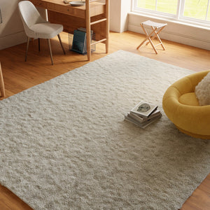 HomeRoots 5' Luxurious Ivory Shag Area Rug - Soft, Cozy, and Stylish Addition for Modern Living Spaces 8' X 10' 533575