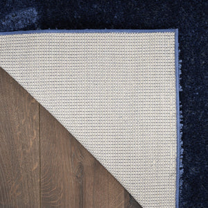 HomeRoots 5' Plush Navy Blue Shag Area Rug - Retro-Modern Style for Cozy Living Spaces, Soft Underfoot Comfort 8' X 10' 533577