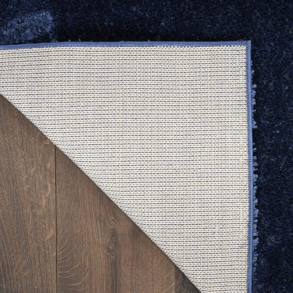 HomeRoots 5' Plush Navy Blue Shag Area Rug - Retro-Modern Style for Cozy Living Spaces, Soft Underfoot Comfort 8' X 10' 533577