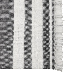 Homeroots 5' X 7' Gray Striped Handmade Stain Resistant Non Skid Indoor Outdoor Area Rug Dark Gray 100% Pet 533578