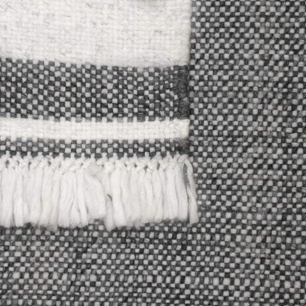 Homeroots 5' X 7' Gray Striped Handmade Stain Resistant Non Skid Indoor Outdoor Area Rug Dark Gray 100% Pet 533578