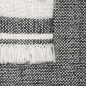 Homeroots 8' X 10' Gray Striped Handmade Stain Resistant Non Skid Indoor Outdoor Area Rug Dark Gray 100% Pet 533579