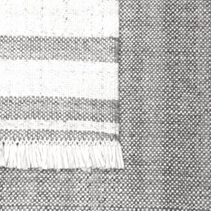 Homeroots 8' X 10' Gray Striped Handmade Stain Resistant Non Skid Indoor Outdoor Area Rug Gray 100% Pet 533582