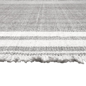 Homeroots 9' X 12' Gray Striped Handmade Stain Resistant Non Skid Indoor Outdoor Area Rug Gray 100% Pet 533583