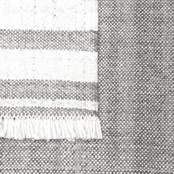 Homeroots 9' X 12' Gray Striped Handmade Stain Resistant Non Skid Indoor Outdoor Area Rug Gray 100% Pet 533583