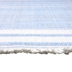 HomeRoots 5' Handmade Striped Area Rug - Durable, Water-Resistant, Stylish for Indoor & Outdoor Spaces 5' x 7' Blue 533584