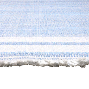 Homeroots 5' X 7' Blue Striped Handmade Stain Resistant Non Skid Indoor Outdoor Area Rug Blue 100% Pet 533584