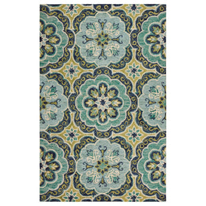 HomeRoots 5' Hand-Tufted Green Wool Floral Area Rug - Add Warmth, Style, and Durability to Your Home Décor 5' X 8' Rectangle 533599