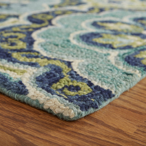 HomeRoots 5' Hand-Tufted Green Wool Floral Area Rug - Add Warmth, Style, and Durability to Your Home Décor 5' X 8' Rectangle 533599