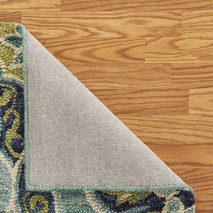 HomeRoots 5' Hand-Tufted Green Wool Floral Area Rug - Add Warmth, Style, and Durability to Your Home Décor 5' X 8' Rectangle 533599