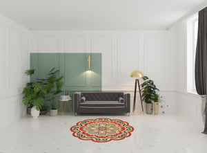 HomeRoots 5' Hand-Tufted Green Wool Floral Area Rug - Add Warmth, Style, and Durability to Your Home Décor 6' X 6' 533604