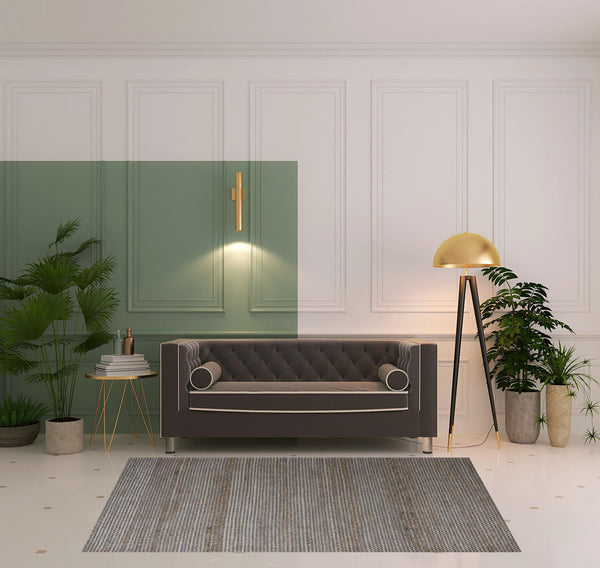 Homeroots 5' X 7' Gray Striped Hand Woven Area Rug Gray Jute 533617