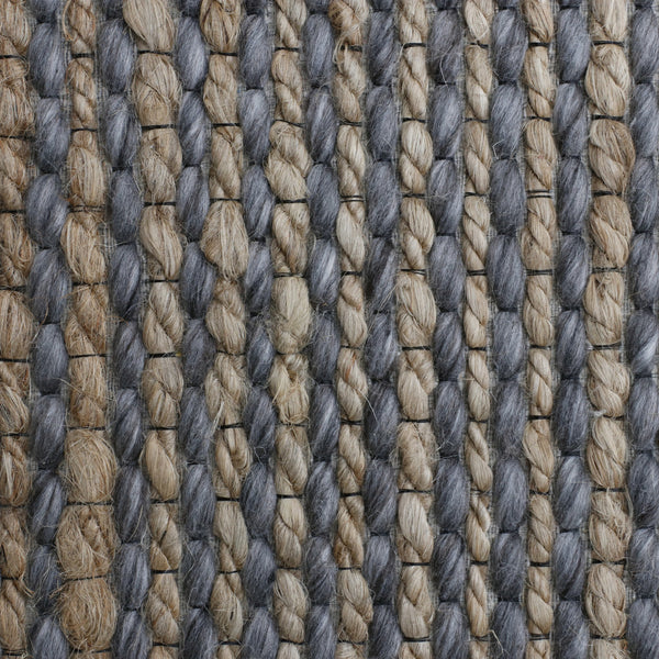 Homeroots 5' X 7' Gray Striped Hand Woven Area Rug Gray Jute 533617