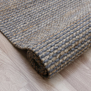 Homeroots 8' X 10' Gray Striped Hand Woven Area Rug Gray Jute 533618
