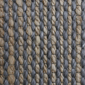 Homeroots 8' X 10' Gray Striped Hand Woven Area Rug Gray Jute 533618