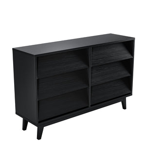 English Elm 6 Drawer Double Dresser with Vintage Bevel Design, Solid Wood Legs, Smooth Metal Runners, Sturdy Storage Organizer W578P170159