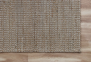 Homeroots 5' X 7' Beige Striped Hand Woven Area Rug Beige Jute 533620