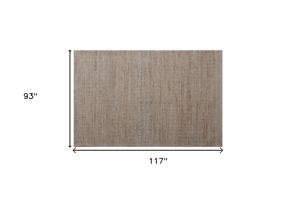 Homeroots 8' X 10' Beige Striped Hand Woven Area Rug Beige Jute 533621