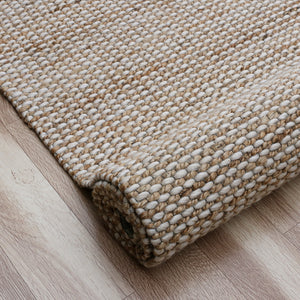 Homeroots 9' X 12' Beige Striped Hand Woven Area Rug Beige Jute 533622