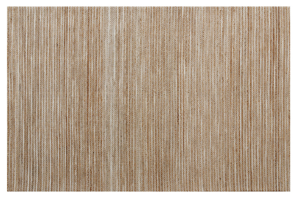 Homeroots 9' X 12' Beige Striped Hand Woven Area Rug Beige Jute 533625