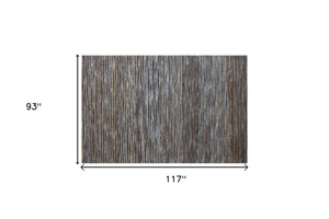 Homeroots 8' X 10' Blue Striped Hand Woven Area Rug Blue Jute 533627