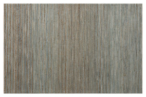Homeroots 5' X 7' Blue Striped Hand Woven Area Rug Blue Jute 533629