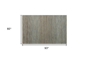 Homeroots 5' X 7' Blue Striped Hand Woven Area Rug Blue Jute 533629