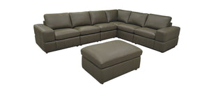 English Elm Large Square Arm Leather Match Modular Sectional for Spacious Living Rooms Olive Green B2748S00140