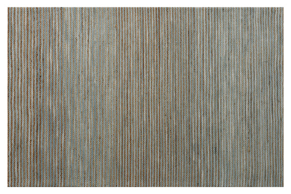 Homeroots 8' X 10' Blue Striped Hand Woven Area Rug Blue Jute 533630