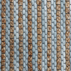 Homeroots 8' X 10' Blue Striped Hand Woven Area Rug Blue Jute 533630