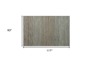 Homeroots 8' X 10' Blue Striped Hand Woven Area Rug Blue Jute 533630