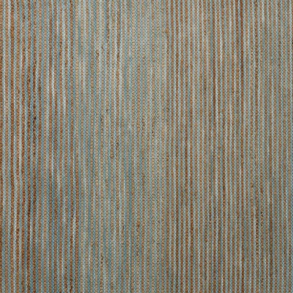 Hand Woven Blue Stripe Area Rug Artisan Flatweave Viscose Accent for Living or Dining Room