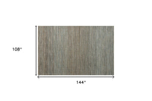 Homeroots 9' X 12' Blue Striped Hand Woven Area Rug Blue Jute 533631