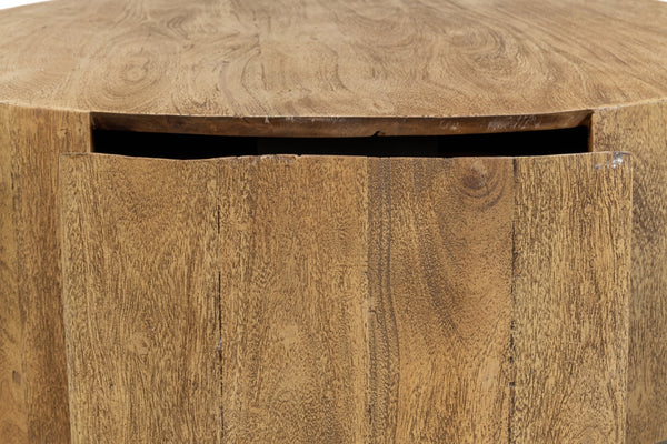 Sarreid Brutus Barnwood Table - Rustic Wheat Finish, Stylish Acacia Wood, & Functional 2 Drawer Design Tan  53369