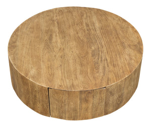 Sarreid Brutus Barnwood Table - Rustic Wheat Finish, Stylish Acacia Wood, & Functional 2 Drawer Design Tan  53369