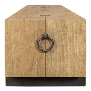 Sarreid Stuben Bench - Stylish Acacia Wood With Gunmetal Finish For Modern Home Décor And Comfort Tan  53370